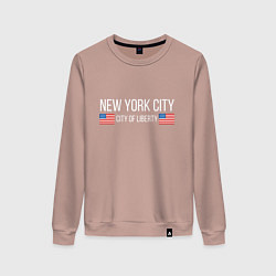 Свитшот хлопковый женский NEW YORK, цвет: пыльно-розовый