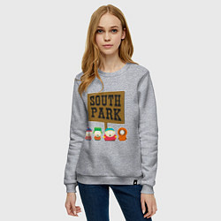 Свитшот хлопковый женский South Park, цвет: меланж — фото 2