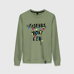 Свитшот хлопковый женский Friends dont lie, цвет: авокадо
