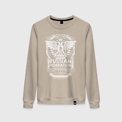 Свитшот хлопковый женский Russian Federation, цвет: миндальный