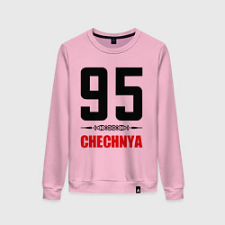 Свитшот хлопковый женский 95 Chechnya, цвет: светло-розовый