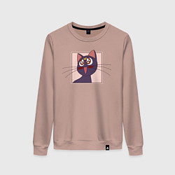 Свитшот хлопковый женский Luna, Sailor Moon, цвет: пыльно-розовый