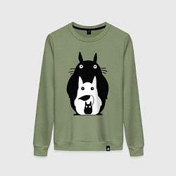 Свитшот хлопковый женский Тоторо, цвет: авокадо