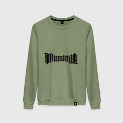Свитшот хлопковый женский Амбиграмма Иллюминати, цвет: авокадо