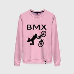Свитшот хлопковый женский Велоспорт BMX Z, цвет: светло-розовый
