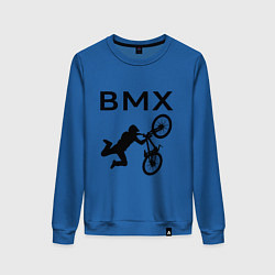 Свитшот хлопковый женский Велоспорт BMX Z, цвет: синий