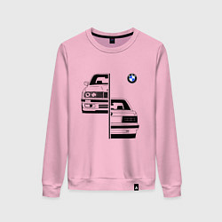 Свитшот хлопковый женский BMW БМВ Z, цвет: светло-розовый