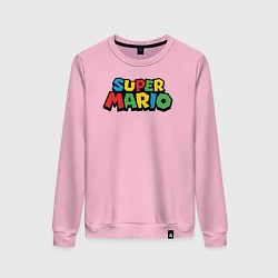 Свитшот хлопковый женский Super mario, цвет: светло-розовый