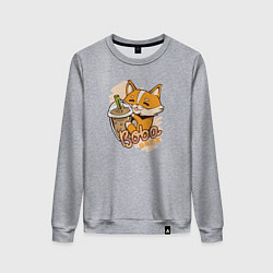 Свитшот хлопковый женский Корги коктейль, цвет: меланж