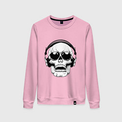 Свитшот хлопковый женский Skull Music lover, цвет: светло-розовый