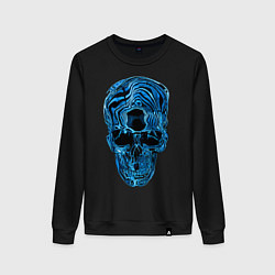 Свитшот хлопковый женский Skull - illusion, цвет: черный