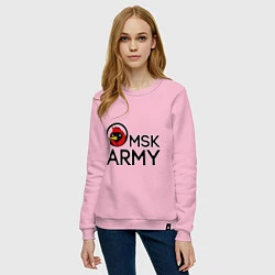 Свитшот хлопковый женский Omsk army, цвет: светло-розовый — фото 2