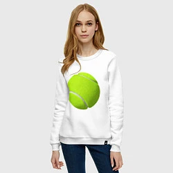 Свитшот хлопковый женский Теннис, цвет: белый — фото 2