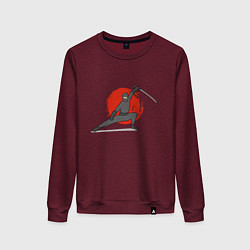 Свитшот хлопковый женский Ninja Z, цвет: меланж-бордовый