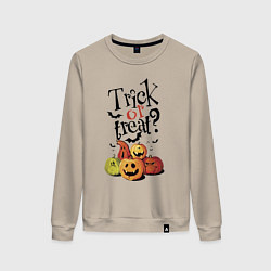 Свитшот хлопковый женский Кошелек или жизнь!, цвет: миндальный