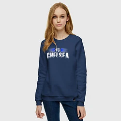 Свитшот хлопковый женский FC Chelsea, цвет: тёмно-синий — фото 2