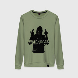 Свитшот хлопковый женский Watch dogs 2 Z, цвет: авокадо