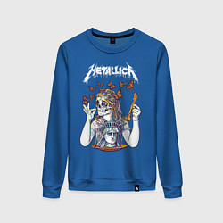 Свитшот хлопковый женский Metallica, цвет: синий