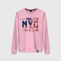 Свитшот хлопковый женский Нью-Йорк Сити, цвет: светло-розовый