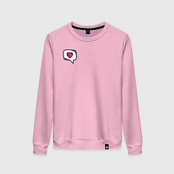 Свитшот хлопковый женский Сердце, цвет: светло-розовый