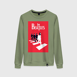 Свитшот хлопковый женский The Beatles, цвет: авокадо