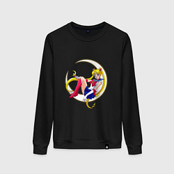 Свитшот хлопковый женский Sailor Moon, цвет: черный