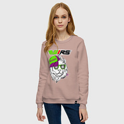 Свитшот хлопковый женский Skoda RS Шкода РС Z, цвет: пыльно-розовый — фото 2