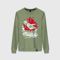 Свитшот хлопковый женский Cyberpunk 2077 SAMURAI, цвет: авокадо