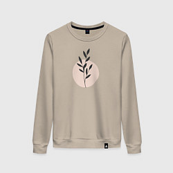 Свитшот хлопковый женский Flowers, цвет: миндальный