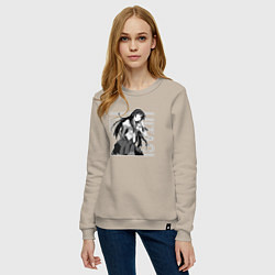 Свитшот хлопковый женский Истории монстров, цвет: миндальный — фото 2