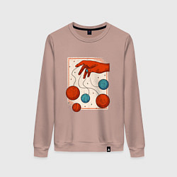 Свитшот хлопковый женский Планеты Марионетки, цвет: пыльно-розовый