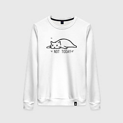 Свитшот хлопковый женский NOT TODAY НЕ СЕГОДНЯ, цвет: белый