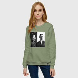 Свитшот хлопковый женский Tom hardy, цвет: авокадо — фото 2