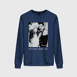 Свитшот хлопковый женский Fashion AID Freddie Mercury, цвет: тёмно-синий