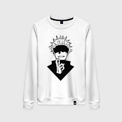 Свитшот хлопковый женский Магическая битва, цвет: белый