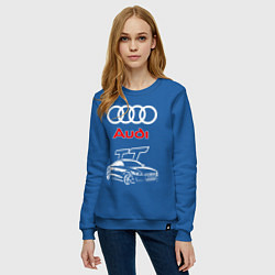 Свитшот хлопковый женский AUDI TT АУДИ ТТ СПОРТ, цвет: синий — фото 2