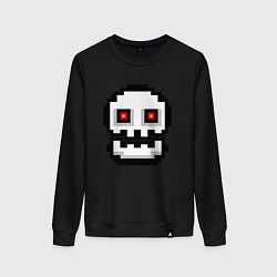 Свитшот хлопковый женский Skull Geometry Dash, цвет: черный