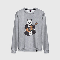 Свитшот хлопковый женский Панда гитарист Panda Guitar, цвет: меланж