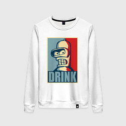 Свитшот хлопковый женский Bender, цвет: белый