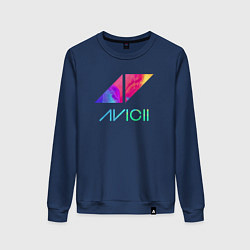 Свитшот хлопковый женский AVICII RAIBOW, цвет: тёмно-синий