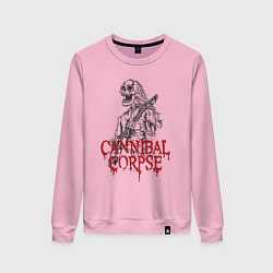 Свитшот хлопковый женский Cannibal Corpse Труп Каннибала Z, цвет: светло-розовый