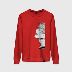 Свитшот хлопковый женский Мафую поет на концерте, цвет: красный