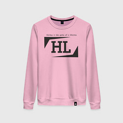 Свитшот хлопковый женский Hockey life HL logo, цвет: светло-розовый