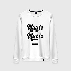 Женский свитшот Magic Music Record Black on White