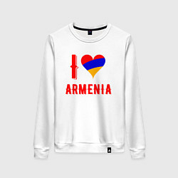 Свитшот хлопковый женский I Love Armenia, цвет: белый