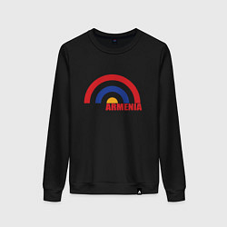 Свитшот хлопковый женский Армения Armenia, цвет: черный