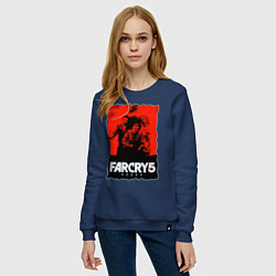 Свитшот хлопковый женский FARCRY ФАРКРАЙ, цвет: тёмно-синий — фото 2