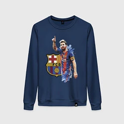 Свитшот хлопковый женский Lionel Messi Barcelona Argentina!, цвет: тёмно-синий