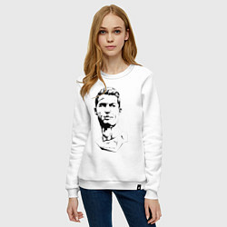 Свитшот хлопковый женский Ronaldo Manchester United Portugal, цвет: белый — фото 2