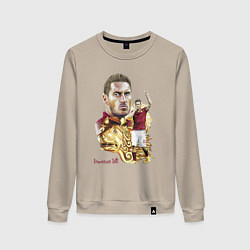 Свитшот хлопковый женский Francesco Totti Roma Italy Captain, цвет: миндальный